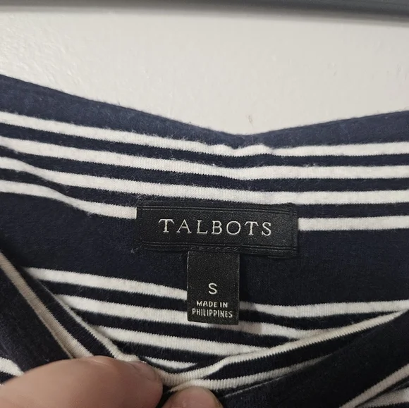 Talbots Navy Blue And White Striped Maxi Skirt! - Picture 2 of 5